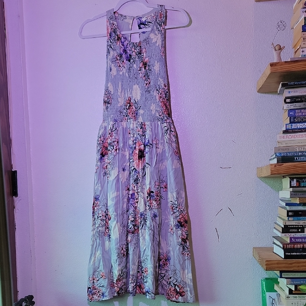 Bleuh Ciel Purple and White Floral Dress